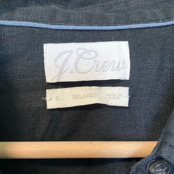 J. Crew Relaxed Baird McNutt Fresh Linen Black Short Sleeve Shirt - Picture 2 of 6